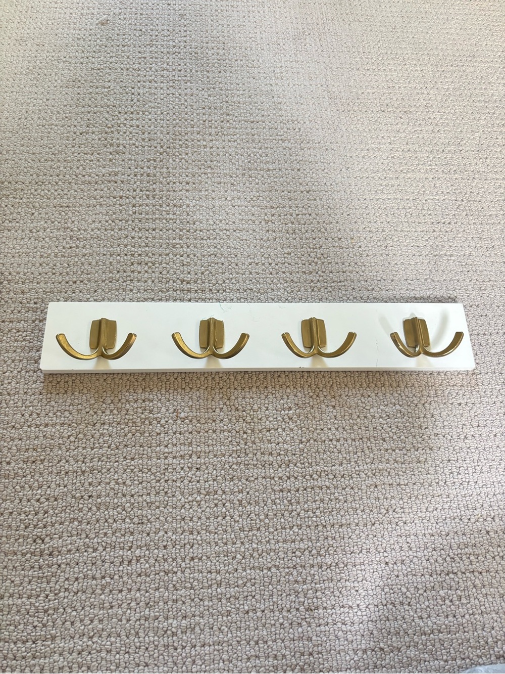 Wall-Mounted Coat Rack with Gold Hooks